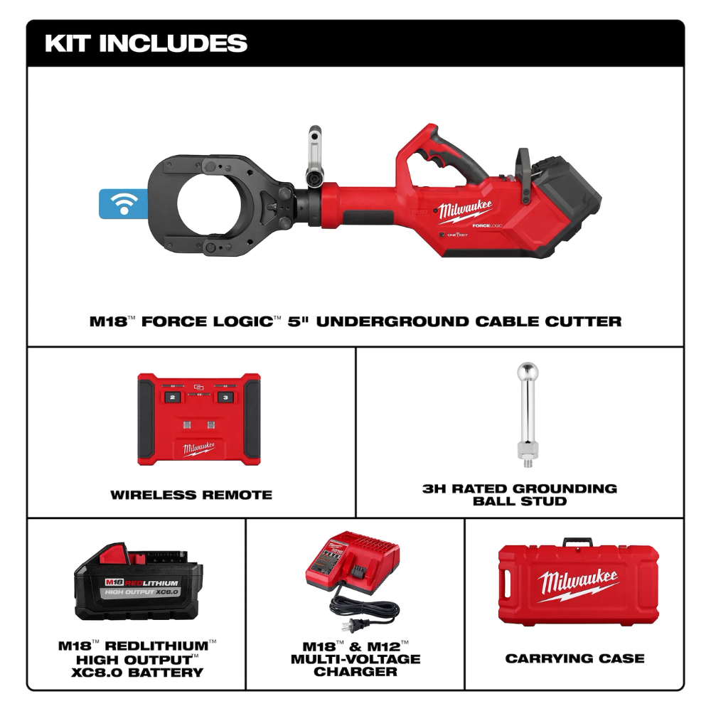 Milwaukee M18 FORCE LOGIC 5” Underground Cable Cutter w/ Wir from Columbia Safety